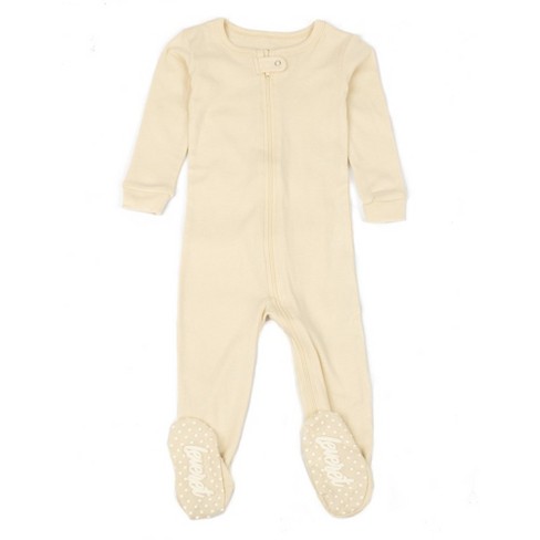 Leveret Footed Cotton Pajamas Solid Off White 0 3 Month Target