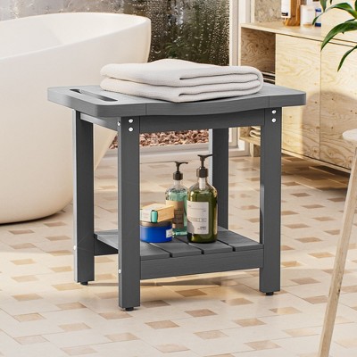 Sonkuki HIPS Waterproof Shower Benches for Inside with Shower Head Holder for Spa, Bath, Shaving Legs