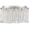 Possini Euro Design Modern Ceiling Light Flush Mount Fixture 16" Wide Chrome Woven Laser Cut Clear Crystal Beaded Strands for Bedroom Kitchen Hallway - 3 of 4