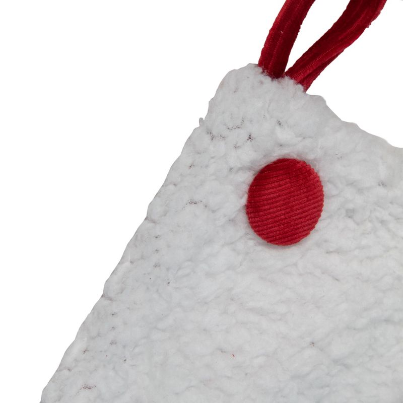 Northlight 20.5-Inch Red and White Velvet Christmas Stocking With Faux Fur, 4 of 5