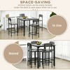 Resenkos 5-Piece Counter Height Bar Table with Space-Saving Design, Square Kitchen Table and Chairs Set with Footrest, Metal Legs, Gray - 4 of 4