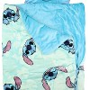 Disney Lilo And Stitch Slumber Bag Silk Touch Zip Up Throw with Built-in Pillow Travel Nap Mat Blue - 3 of 4