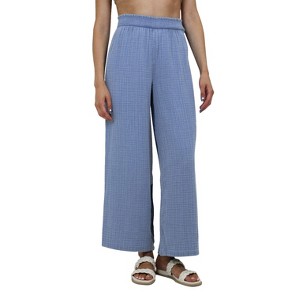 BeachLunchLounge Women's Cairo Double Gauze Cotton Pant | Blue - 1 of 4