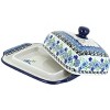 Blue Rose Polish Pottery 295 Ceramika Artystyczna Butter Dish - 2 of 2