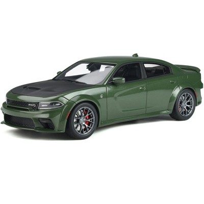 Dodge Charger Srt Hellcat Widebody Green Metallic With Matt Black Hood 1 18 Model Car By Gt Spirit Target