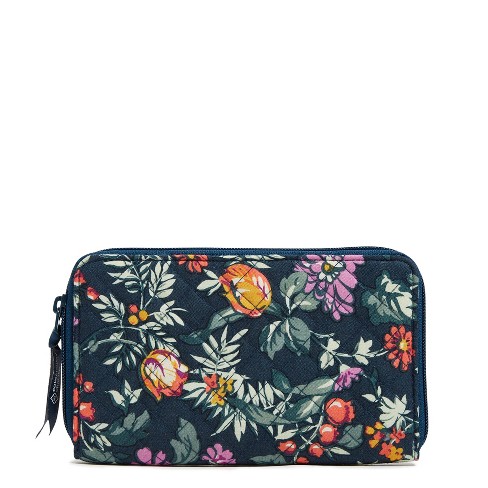 Vera Bradley Women's Cotton Rfid Deluxe Travel Wallet Sea Air Floral :  Target