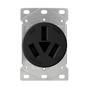 ELEGRP Range Power Receptacle 50A 125/250V Flush Mounting Power Outlet, Straight Blade Range Outlet, Non-Grounding, 3 Pole 3 Wire, UL Listed, 1 Pack - 1 of 1