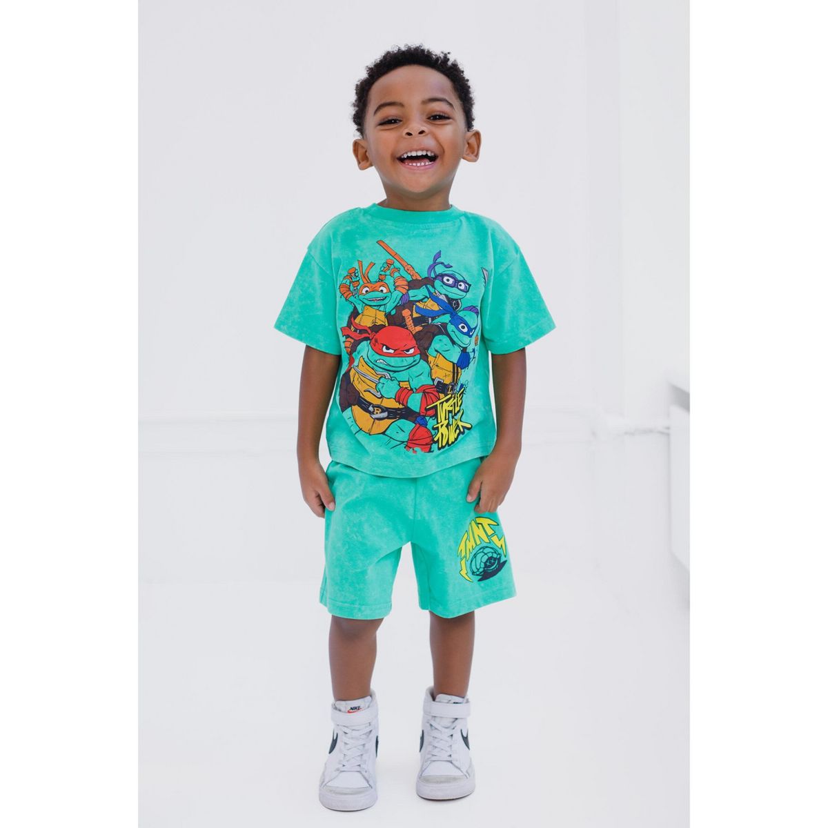 Teenage Mutant Ninja Turtles Donatello Raphael Leonardo T-Shirt and French Terry Shorts Outfit Set Little Kid to Big Kid - thumbnail 9