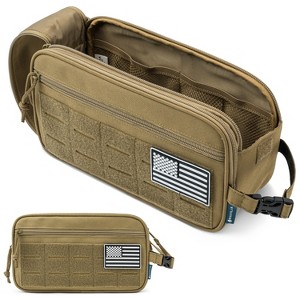 Pavilia Tactical Toiletry Bag for Men, Hygiene Travel Bag, Military Dopp Kit, Water Resistant Molle Pouch, Shaving Grooming Organizer Case - 1 of 4