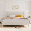 Bed Frame, Corduroy Upholstered Queen Bed Frame with Wingback Headboard, No Box Spring Needed, Solid Wooden Slats, Noise Free - 3 of 4