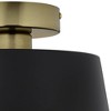 Possini Euro Design McCovey 9 3/4" Modern Semi Flush-Mount Ceiling Light Fixture Kitchen Foyer Hallway Drum Round Black Brass Finish Metal Bedroom - 3 of 4