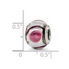 Black Bow Jewelry White/Lavender/Black Murano Glass & Sterling Silver Bead Charm, 14mm - 4 of 4