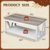 Coffee Table 43" with Storage Shelf and Sturdy V-Shaped Support, Farmhouse Wood Center Table for Living Room, Bedroom, Office, Balcony - 3 of 4