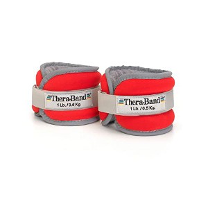 THERABAND Ankle Weights, 1 lbs Each, Red, Set of 2, Cardio, Strengthening - 1 of 3