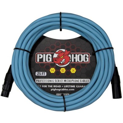 PIGHOG HEX SERIES MIC CABLE, 25FT  Daphne Blue