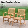 Captiva Designs 9 Pc Patio Outdoor Wood Dining Set with 8 Rattan Chairs & 1 Acacia Wood Rectangular Table - 3 of 4