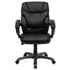 Emma and Oliver Mid-Back Black LeatherSoft Overstuffed Task Ergonomic Office Chair with Arms - 4 of 4