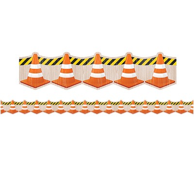 Teacher Created Resources Under Construction Cones Die-Cut Border Trim, 35 Feet (Pack of 6)