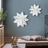 LuxenHome Set of 2 White Metal Lotus Flowers Wall Decor - 4 of 4