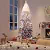 Pre-Lit Snow Flocked Pencil Christmas Tree, Gradient Lights, Foldable Metal Base, Lighted Holiday Decor - 3 of 4