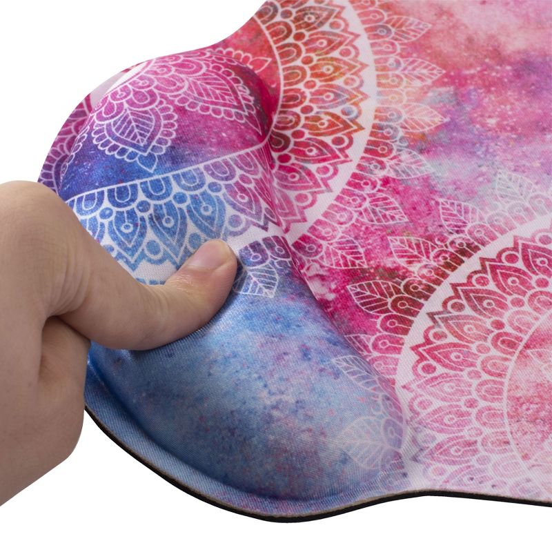 Insten Mandala Mouse Pad with Wrist Support Rest, Ergonomic Support, Pain Relief Memory Foam, Non-Slip Rubber Base,Round, 4 of 8