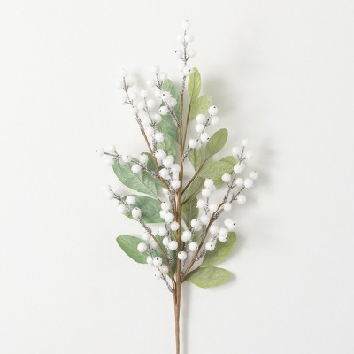 Artificial Lambs Ear And Berry Stem Multicolor 29.5"H