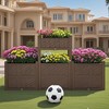 KTMBDW Rectangular Garden Beds Outdoor, Polypropylene Planter Boxes Outdoor for Vegetables, Flowers, Herbs, Garden Box with Drain Outlet, Brown - 2 of 4