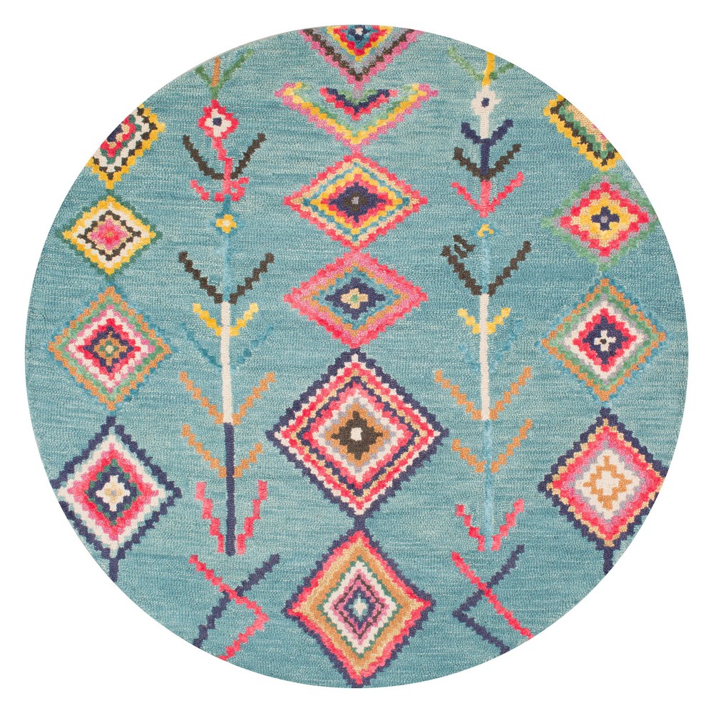 6' Round Hand Tufted Belini Area Rug Turquoise - nuLOOM