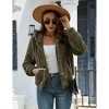 Coolmee Womens Fuzzy Short Jacket Hooded Cardigan Open Front Fleece Coat Outwear with Pockets - 2 of 4