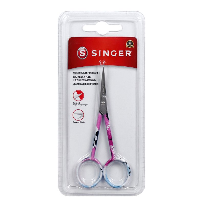 Singer Set of 3 4&#34; Forged Embroidery Scissors with Pastel Printed Handle, 3 of 8