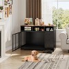 48'' Dog Crate Furniture, Heavy Duty Medium Dog Crate with Bowl & Storage Drawers, Crates for Dogs Indoor End Table for Small Medium - 3 of 4