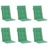 vidaXL Chair Cushion 6 Pcs Outdoor Garden High-Back Chair Cushion Green Fabric - Comfortable Foam Fiber Filling - Non-Slip Design - 3 of 4
