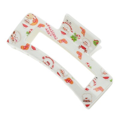 Unique Bargains Christmas Hair Clips Santa Claus for Christmas 3.35"x1.77"x1.57" White 1 Pc