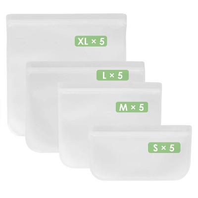 LunaLulinlk 20Pcs Reusable Food Storage Bags