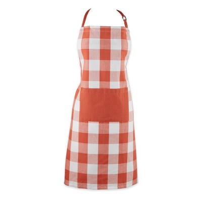 Cotton Buffalo Check Apron Red - Design Imports