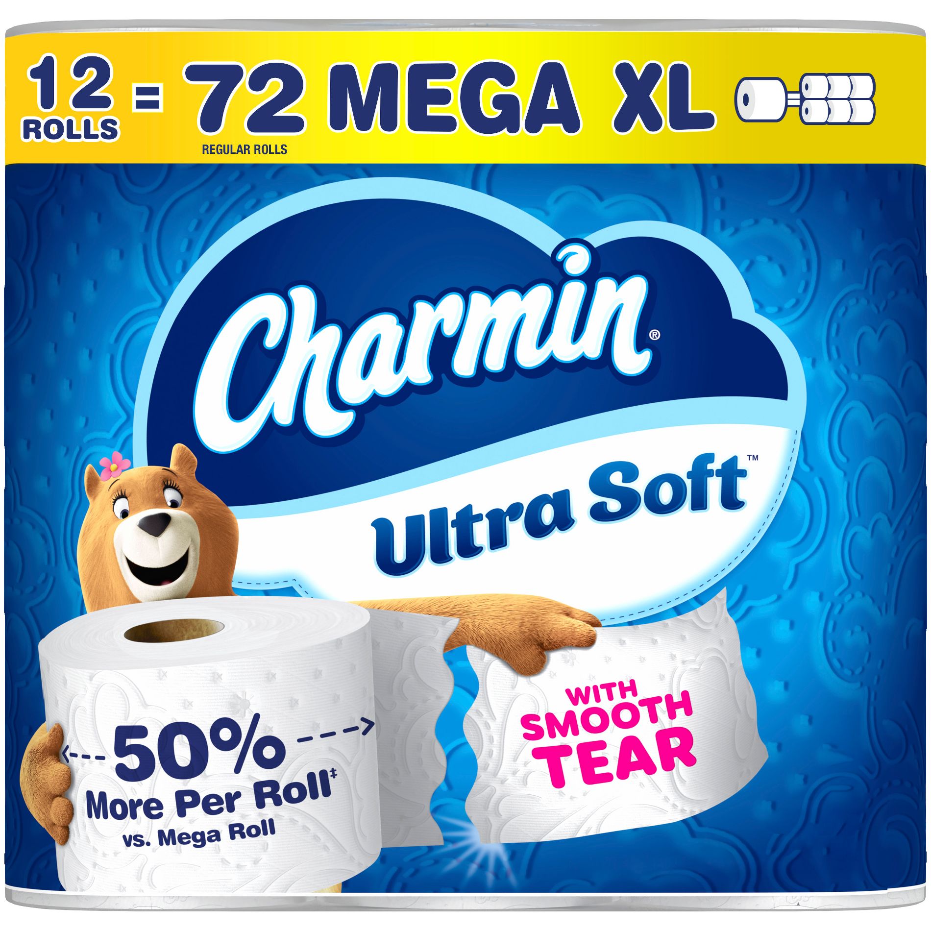 Charmin Ultra Soft Toilet Paper - 12 Mega XL Rolls: 312 Sheets Per Roll, Fragrance-Free, Dye-Free, Non-Toxic