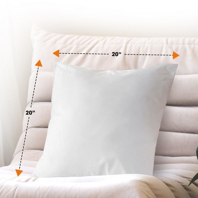 White Microfiber Square Throw Pillow Set with Down Alternative Fill