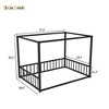 AZL1 Life Concept Beds Modern Floor Bed with Sunshade and Guardrails, Safe Low Profile House Design for Adults and Kids, Black, 77.56"*56.7"*58.27" - 3 of 4