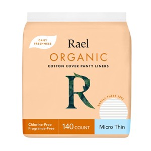 Rael Organic Cotton Cover Micro Thin Panty Liners - Unscented - 140ct - 1 of 4