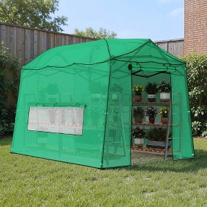 YARDSIGHT 11 x 8.5 FT Walk-in Greenhouse, Portable Pop-up Greenhouse 3 Adjustable Hights Heavy Duty Plant Gardening Canopy with Durable PE Cover - 1 of 4