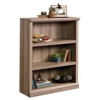 43.78"Shelf Bookshelf Salt Oak - Sauder: Adjustable 3-Shelf Storage, Wood Composite, Light Brown
