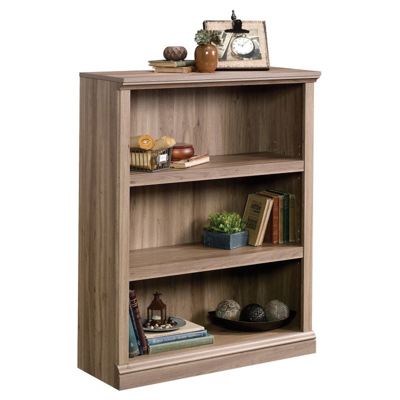 43.78&#34;Shelf Bookshelf Salt Oak - Sauder: Adjustable 3-Shelf Storage, Wood Composite, Light Brown, 1 of 9
