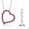 Guili Sterling Silver with Rose Gold & Black Plated Pink Round Cubic Zirconia Open Heart Necklace, a Symbol of Love and Graceful Elegance. - 2 of 4
