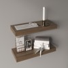 SEVOBAL Utility Storage Shelves set of Two Floating Shelves Minimalist Design ,Space Efficiency for Living Room, Beige, 9.8"*31.5"*1.5" - 2 of 4
