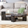 Round Double-Layer Coffee Table with MDF and Glass Top, Detachable L-Shaped Legs for Living Room and Lounge Use - 4 of 4