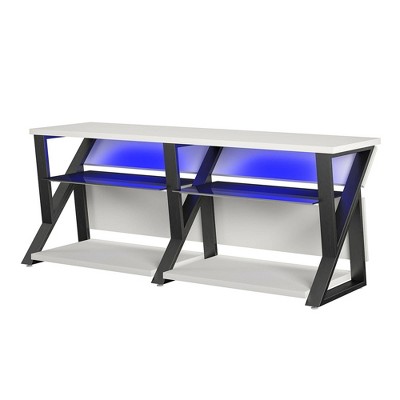NTense Genesis 70" White Gaming TV Stand with RGB Lights