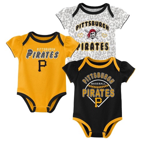 MLB Pittsburgh Pirates Infant Girls' 3pk Bodysuits - 0-3M