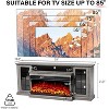 AMERLIFE 3-Sided Glass Fireplace TV Stand with LED Lights ,Fireplace Media Entertainment Center Console Cabinet Table with Glass Door Closed Storage - 2 of 4