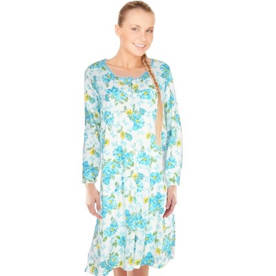 JEFFRICO Womens Long Sleeve Nightgowns Sleepwear Soft Pajama Dress Nightshirts