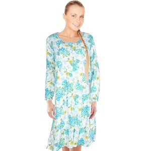 JEFFRICO Womens Long Sleeve Nightgowns Sleepwear Soft Pajama Dress Nightshirts - 1 of 4